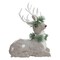 Northlight Sitting Sisal Reindeer with Wreath Christmas Figure - 12.75" - Gray